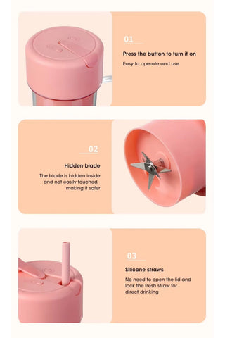 Electric Juicer Bottle with Straw